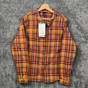 Cotopaxi Mero Flannel Shirt WOMEN'S  XL Orange Red Plaid Organic Cotton NWT NEW
